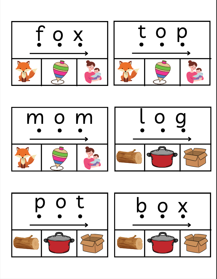 CVC word practice. Read and match task cards