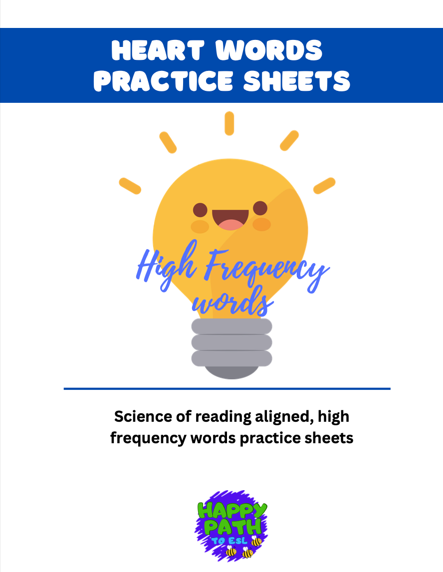 Heart Words Practice Sheets